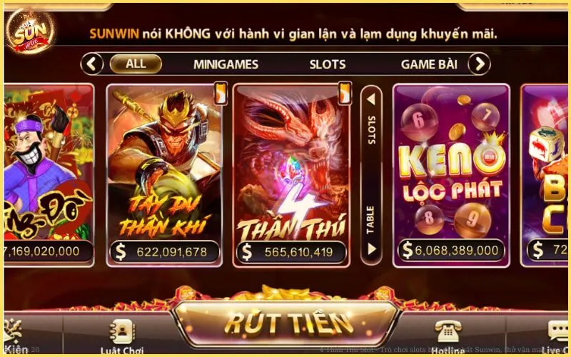 Cách chơi 4 Thần Thú Slot tại Sunwin