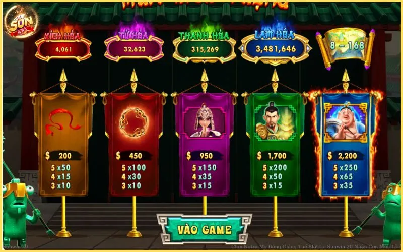 Các biểu tượng Natra Ma Đồng Giáng Thế Slot tại Sunwin20